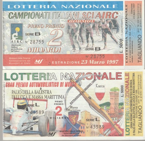 Biglietti lotterie 1996 - biglietti,